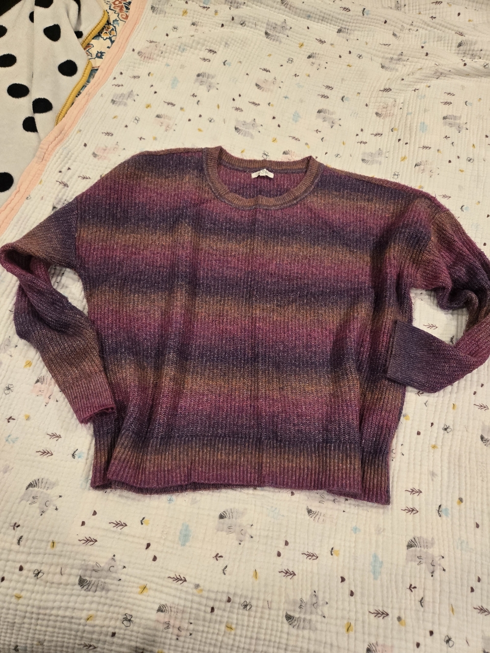 *Maurices* Purple Multi-Gradient Crewneck Sweater